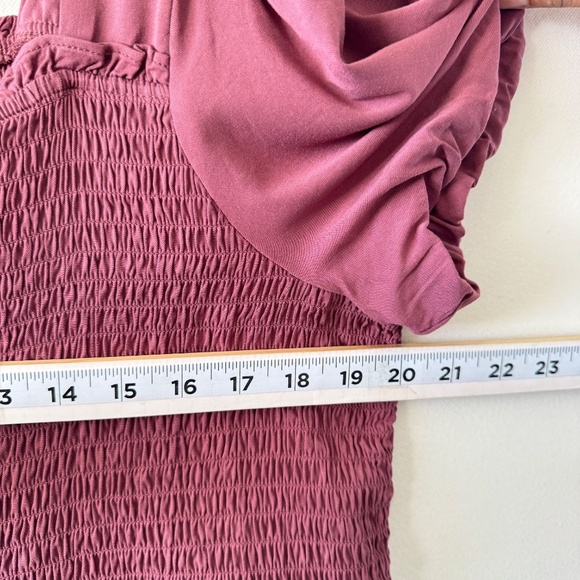 Torrid Women Top Puff Sleeve Sz 3 Pink Mauve Shirred Casual Summer Cottagecore - Picture 5 of 9